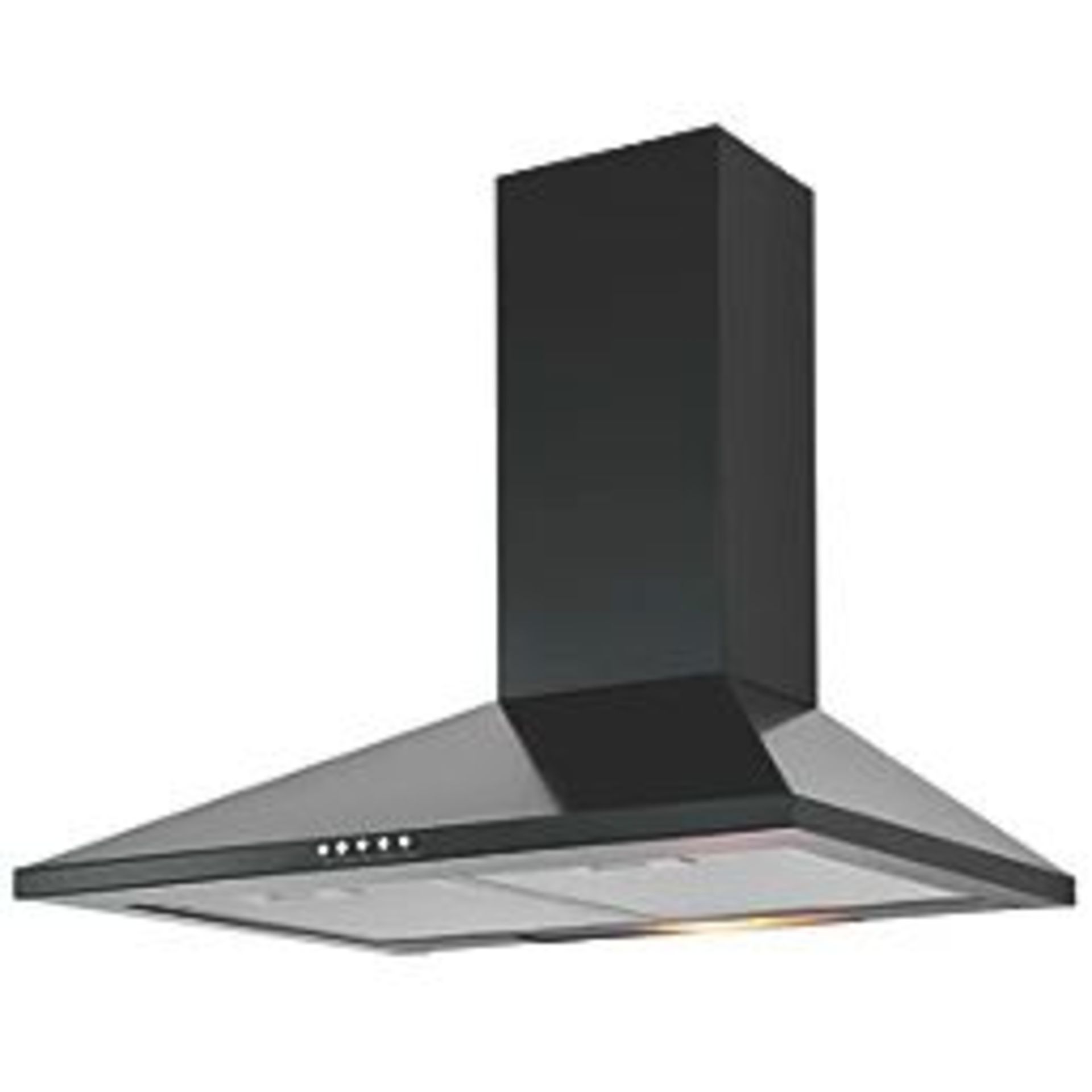 ADJUSTABLE CHIMNEY HOOD BLACK 600MM . - R9BW. Height-adjustable extractor hood with integrated LED