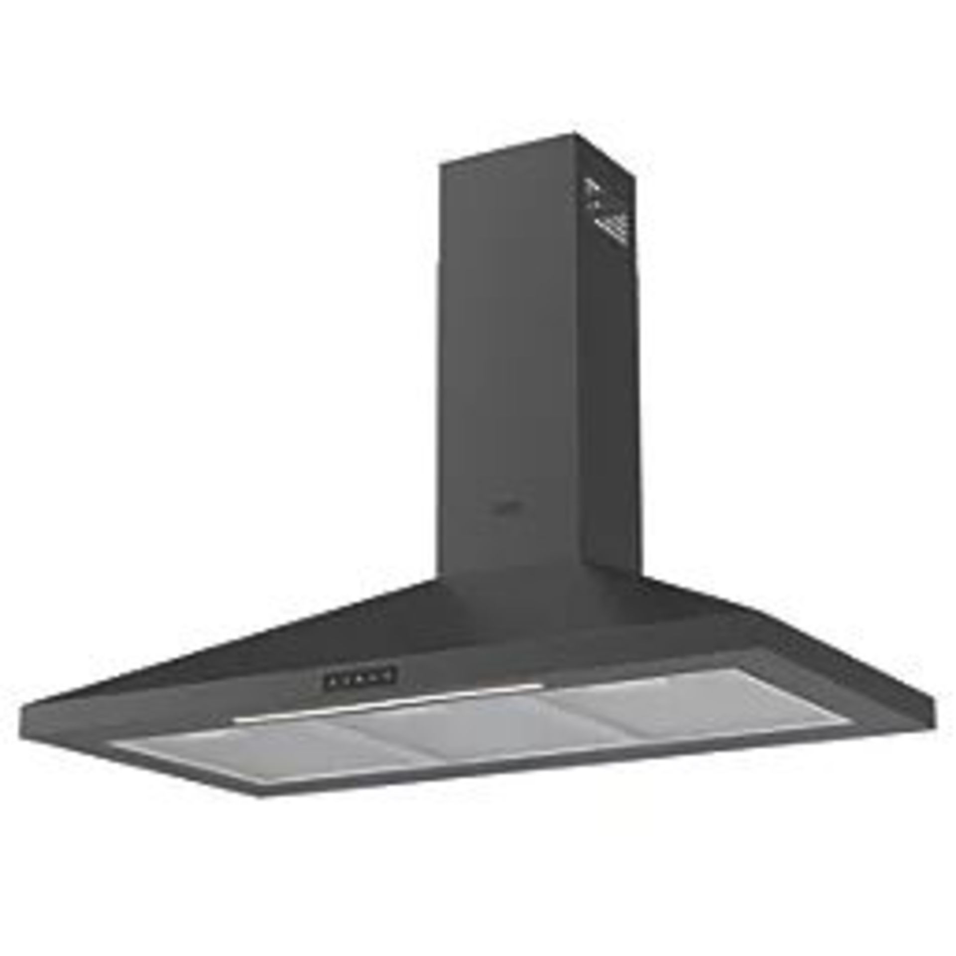 COOKE & LEWIS CHIMNEY HOOD BLACK 898MM . - R9BW. Quiet but powerful adjustable cooker hood featuring