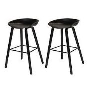GoodHome Chimayo Black Bar stool, Pack of 2. -R9BW.