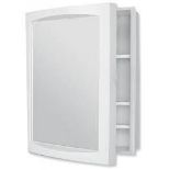 Aida White Single Cabinet with Mirrored door. - PW.