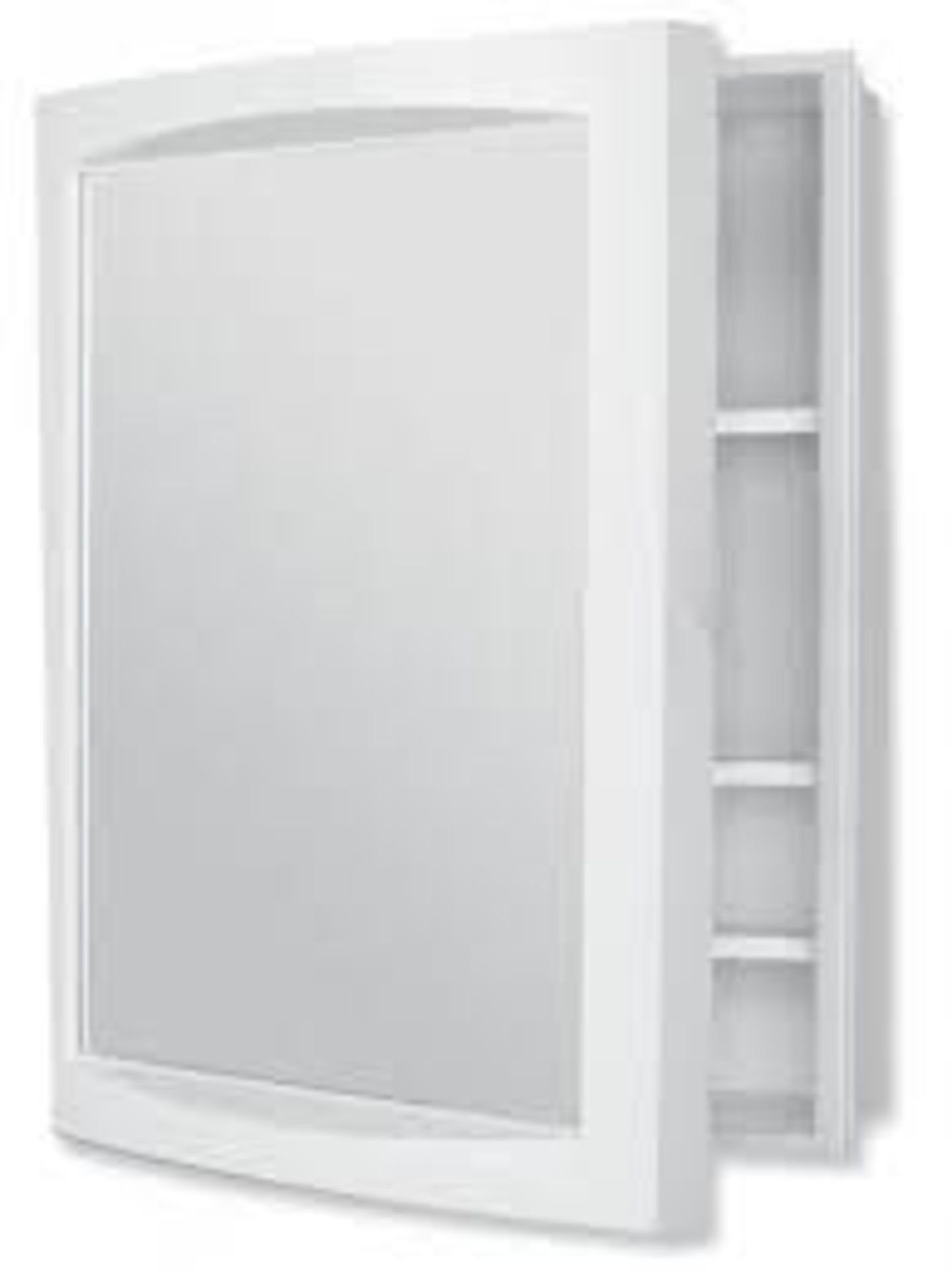 Aida White Single Cabinet with Mirrored door. - PW.