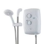 T80 Easifit Electric Shower - White/Chrome. - PW.