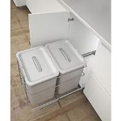 HAFELE PULL-OUT KITCHEN BIN GREY 2 X 16LTR. - PW. Base-mounted, easy to retrofit. Suitable for