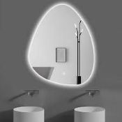 BIZNEST 70X50cm LED Tear Drop Lighted Bathroom Wall Mirror - PW.