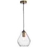 Emelia Antique Brushed Gold and Clear Glass Shade 1 Light. - PW.