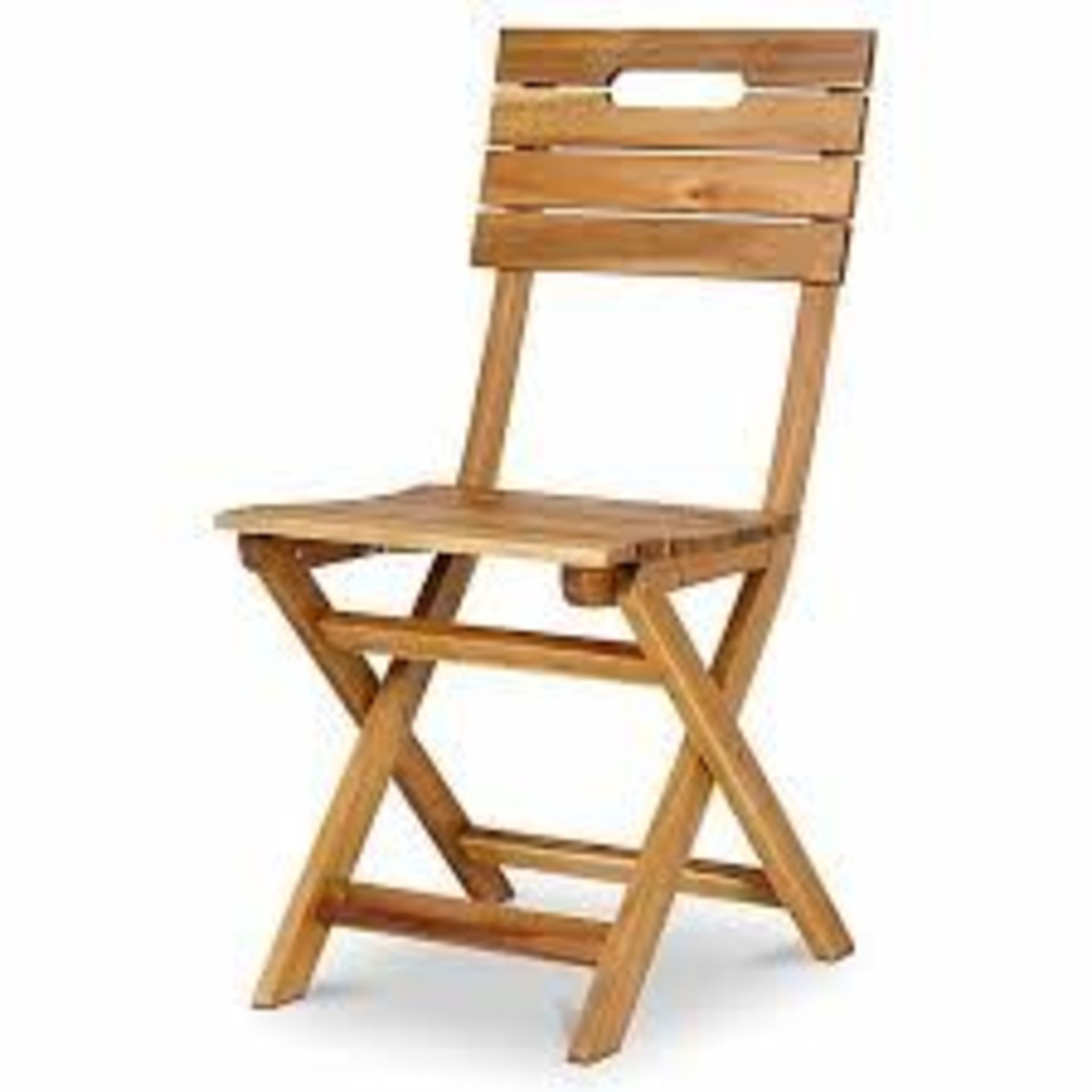 GoodHome Denia Brown Wooden Foldable Chair, Pack of 2. - PW.