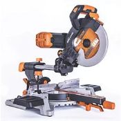 EVOLUTION R255SMS-DB 255MM ELECTRIC DOUBLE-BEVEL SLIDING MULTI-MATERIAL MITRE SAW 220-240V. - PW.