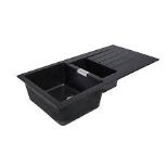 Cooke & Lewis Galvani Black Composite quartz 1.5 Bowl Sink . - S2