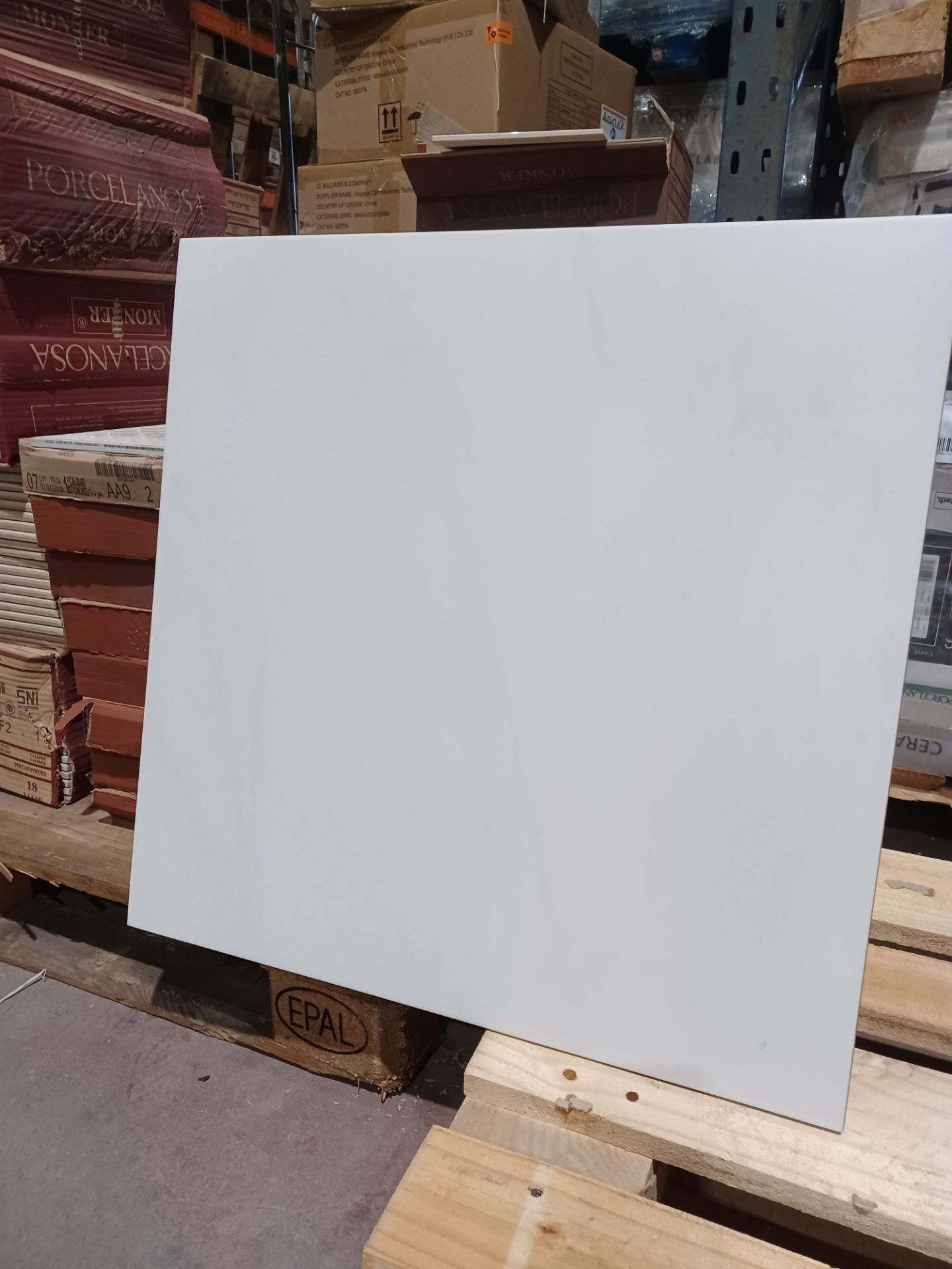 6 X PACKS OF 600X600MM Johnsons Bianco White Marble Matt PORCELAIN FLOOR & WALL TILES. (BIA01F) EACH