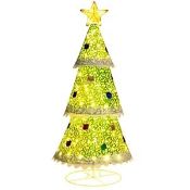4.6 Feet Pre-Lit Collapsible Christmas Tree with 110 LED Lights-Green - ER24