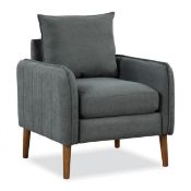 Upholstered Accent Chair with Removable Cushions and Rubber Wood Legs - ER24