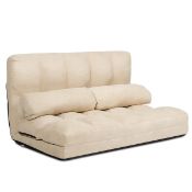 6-Position Adjustable Lounge Couch Foldable Floor Sofa Bed - Beige - ER24