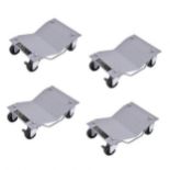 4-Piece Wheel Dollies with Lockable Casters and Handle - ER24