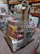 Pallet of Goods to contain; Heated Throws, Electric Blanket, Fairy Lights, Train Sets, Kids Games,