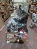 Pallet of Goods to contain; Airbed, LED Lighting, Fairy Lights, Kids Arcade Games, Lamps, Bins,
