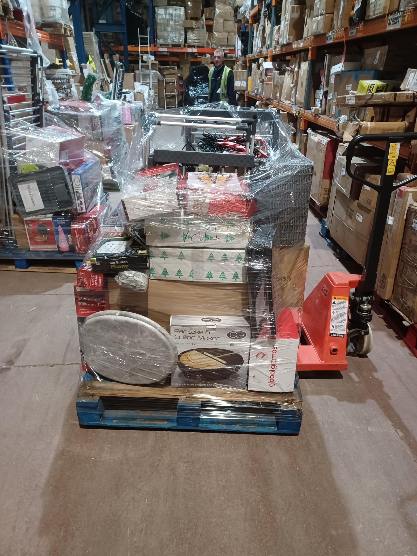 Pallet of Goods to contain; Electric Warmer Airer, Pancake Maker, Phone, Electrical Goods, Fairy