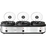 3 x Quest 16530 3 Pot Electric Slow Cooker, Buffet Server & Food Warmer / 3 Large Sized 2.5 Litre