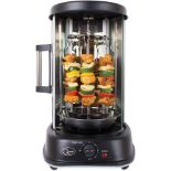 Quest 34020 Electric Rotisserie Grill / Cooks Kebabs, Skewers and Roasts / 60 Minute Timer / Sliding