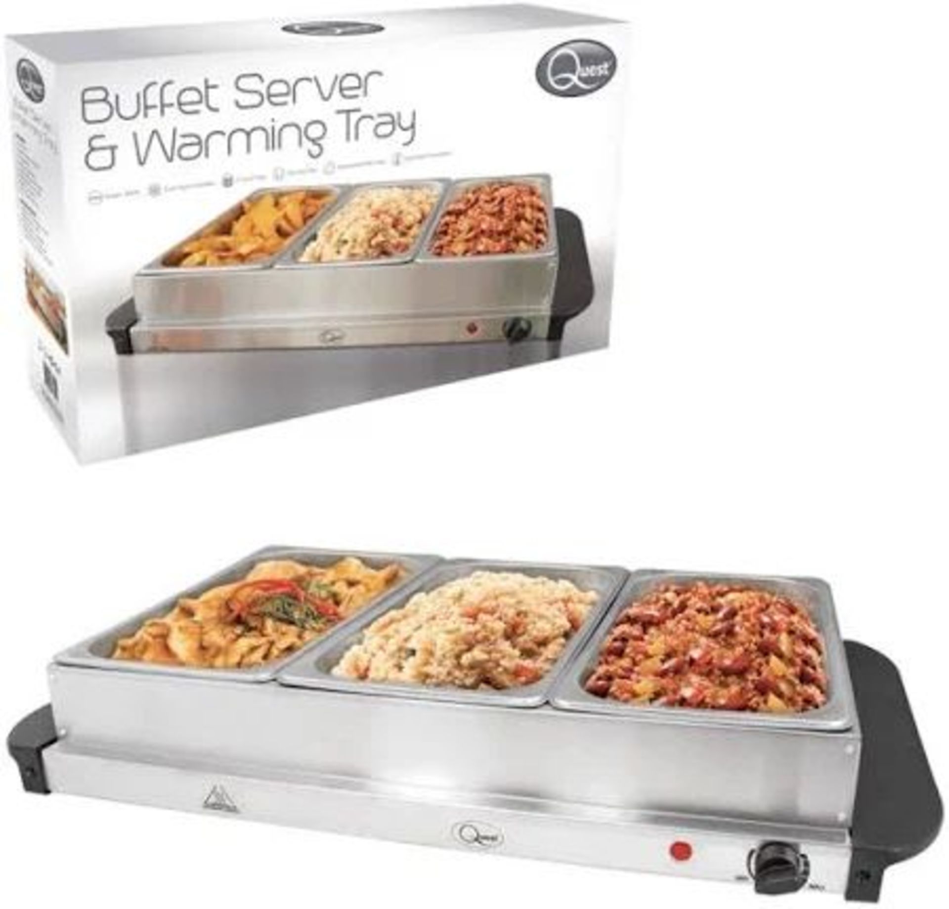 3 x Quest Large Buffet Server & Warming Plate - R9.2