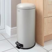 2 x BLACK + DECKER 30 Litre Dome Kitchen Indoor Rubbish and Waste Pedal Bin with Soft Close Lid/