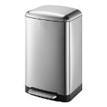 BLACK+DECKER BXBN0001GB 30L Pedal Bin with Soft Close Lid, Stainless Steel, 61.5cm x 35cm x