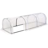 2 x GardenKraft Polytunnel Greenhouses / 2, 3 or 4 Sections / Sturdy Steel Frame & Plastic Mesh