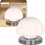 3 x Anika Touch Control Table Lamp / 3 Way Dimmable Settings / Dome Shape with Silver Base / Bedside