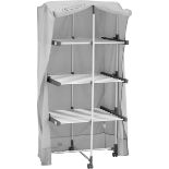 BLACK+DECKER 63091 3-Tier Heated Clothes Airer with Cover & Wheels Aluminium, Cool Grey, 140cm x