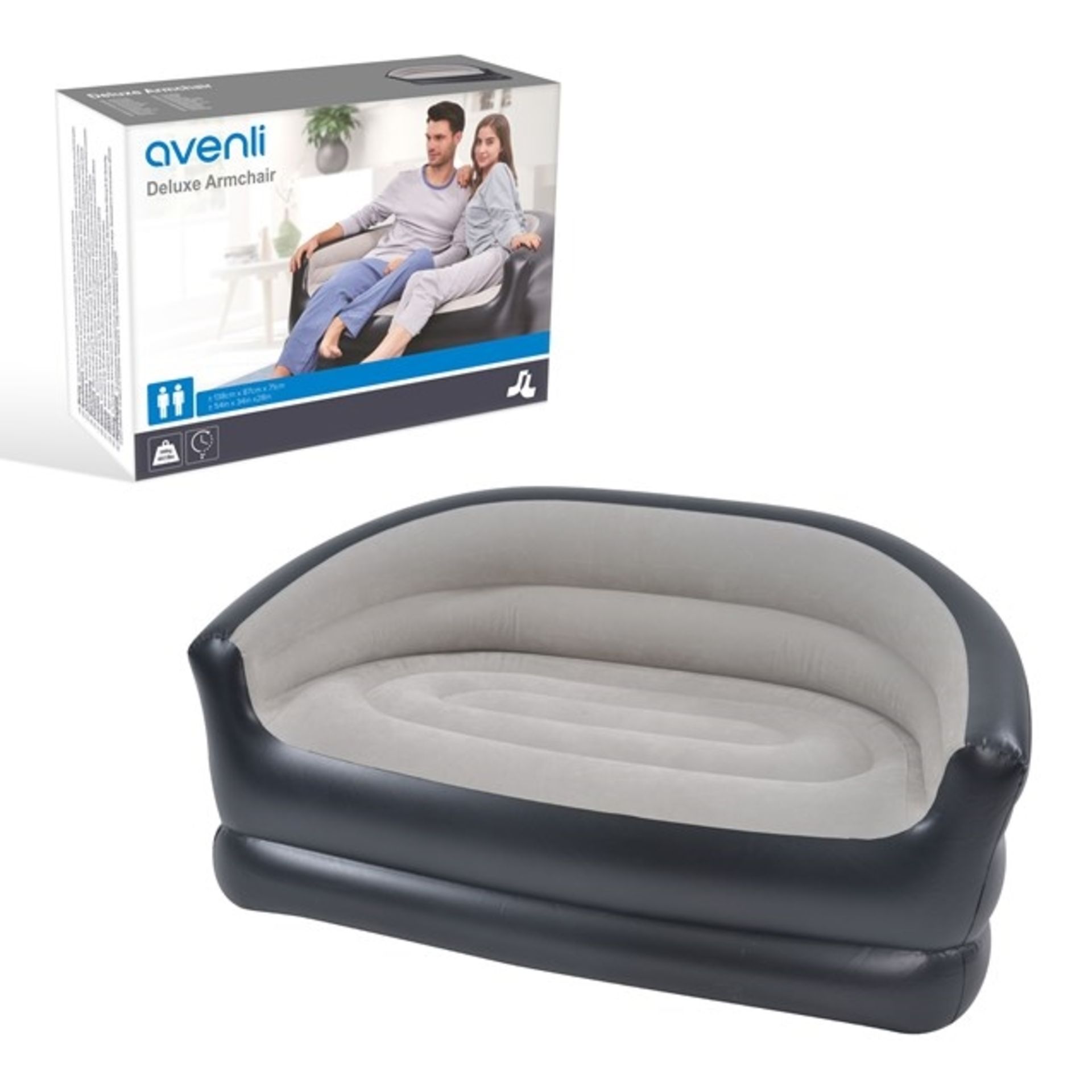 Avenli Deluxe Double Inflatable Armchair . - BW.