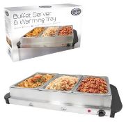 Quest Large Buffet Server & Warming Plate. - BW. Quick and easy to set up and use. It has three