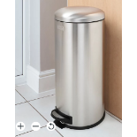 BLACK+DECKER 61259 30L Stainless Steel Dome Shaped Pedal Bin With Soft Close Lid - R9.2.