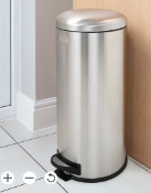 BLACK+DECKER 61259 30L Stainless Steel Dome Shaped Pedal Bin With Soft Close Lid - R9.2.