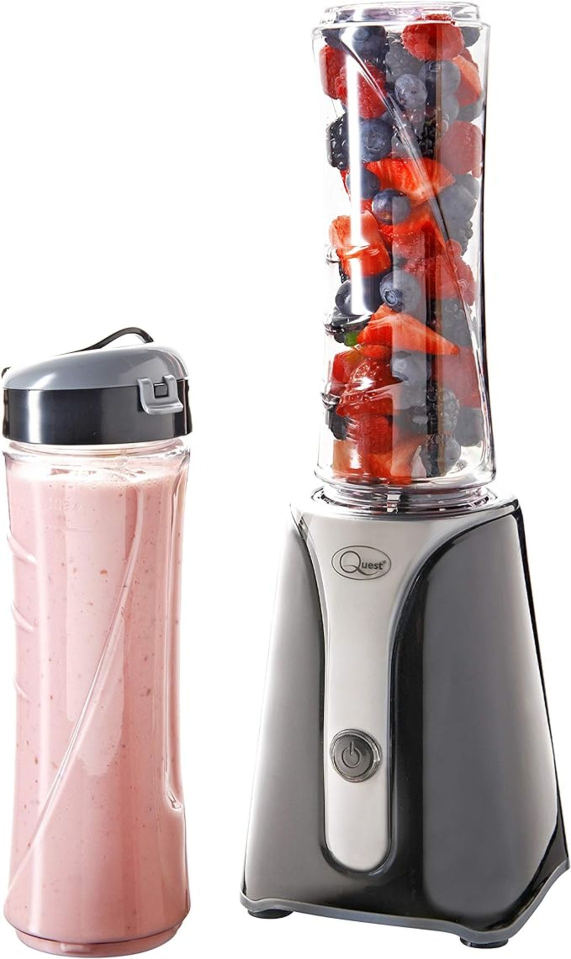 Quest Personal Blender & Smoothie Maker | 350 Watt | Includes 2x 600ml Portable Bottles | One