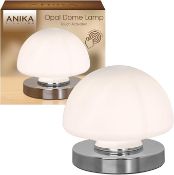 Anika Touch Control Table Lamp / 3 Way Dimmable Settings / Dome Shape with Silver Base / Bedside