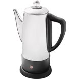 Quest 35200 Electric Coffee Percolator / 1.8L Stainless Steel Filter Coffee Machine / 30-45 Minute