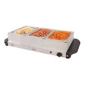 Trade lot 11 x Quest 16520 Compact Buffet Server and Warming Tray / 3 x 1.2L Trays / 200W / Rapid