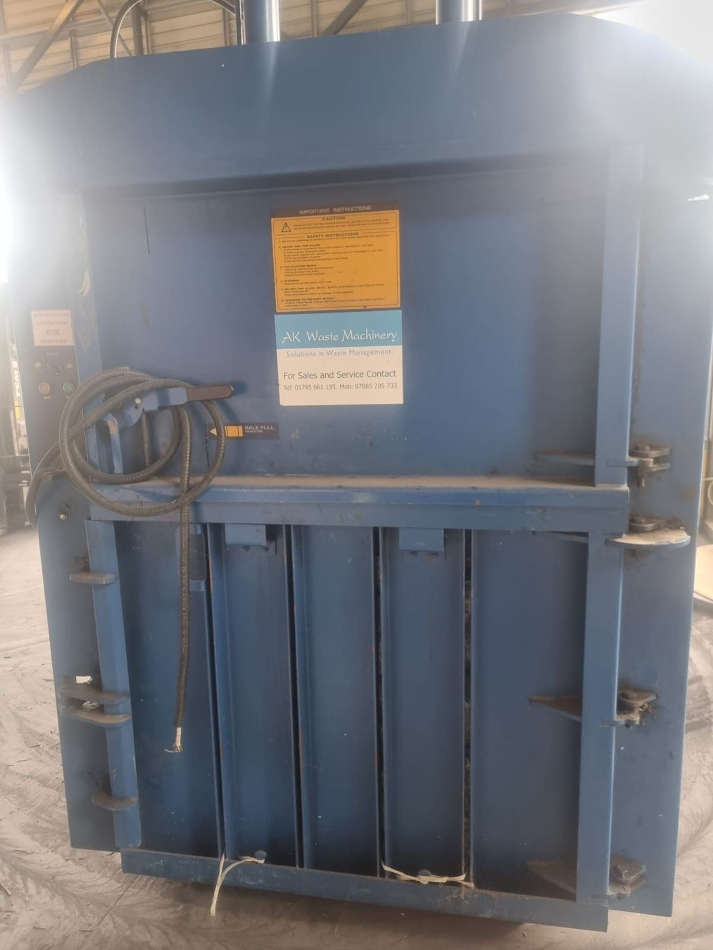 RWM 150 Mid Range Waste Baler. • Press force – 8 Tonnes. • Loading aperture (H x W x D) – 470 x