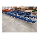 LARGE QUANTITY OF RACKING TO INCLUDE APPROX. 15 UPRIGHTS & 150 CROSS BEAMS. ON 6 PALLETS