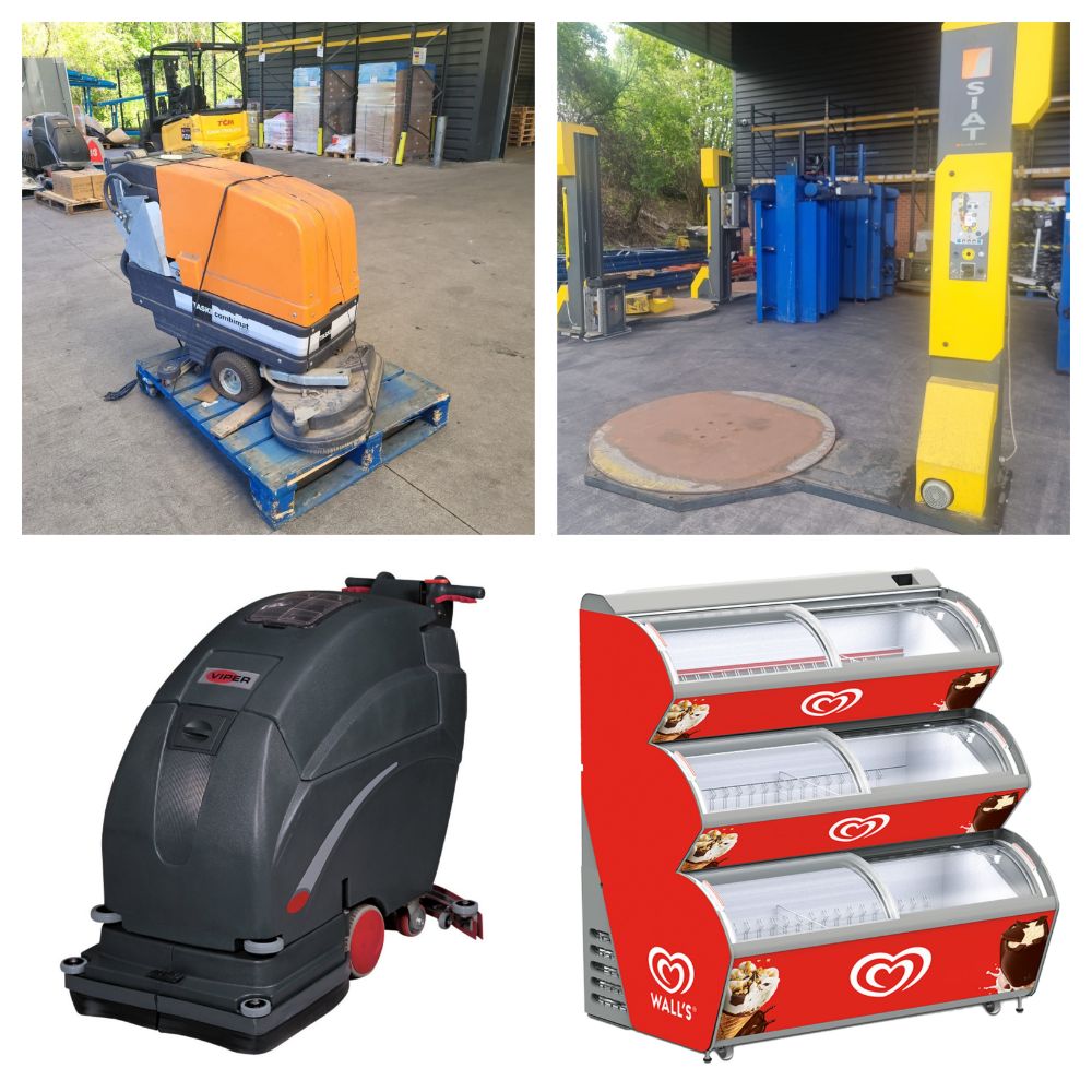 Liquidation of Plant & Machinary Goods - Pallet Wrapping Machines, Bailing Machines, Floor Scrubbers & Cleaners, Freezers - Delivery Available!