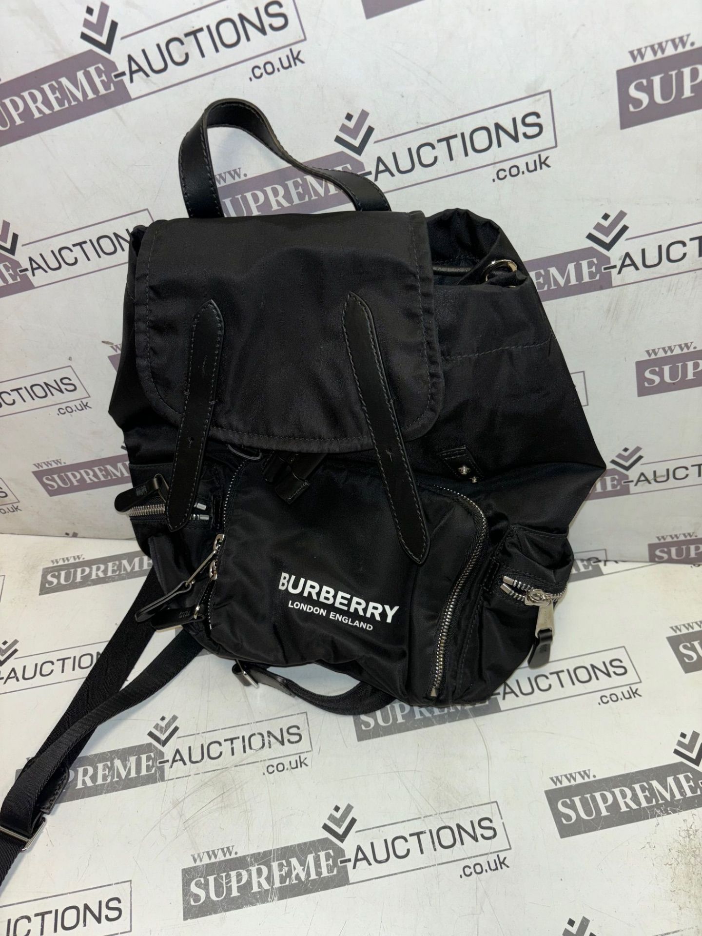 Genuine Burberry Medium Rucksack In Technical Nylon And Leather - Image 3 of 9