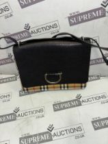 Genuine Burberry Envelope Cross Body Check Detail cross body bag. 27x20cm.