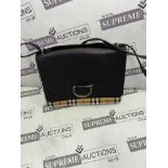 Genuine Burberry Envelope Cross Body Check Detail cross body bag. 27x20cm.