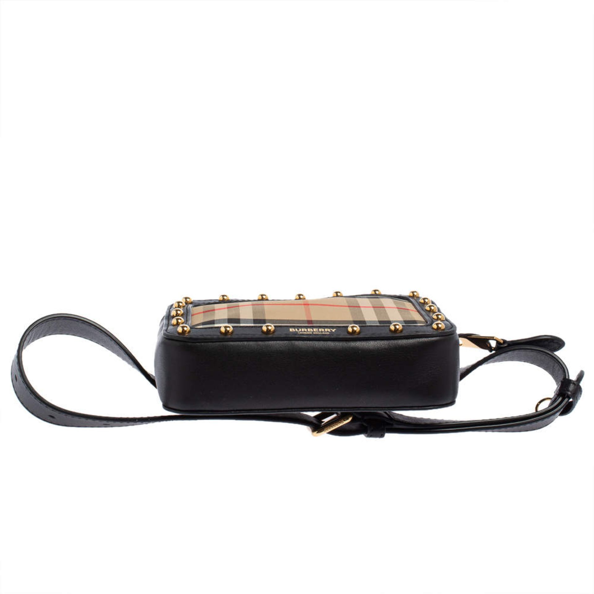 Genuine Burberry Beige/Black Nova Check Canvas and Leather Studded Elise Belt Bag Genuine - Image 2 of 5