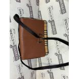 Genuine Burberry Envelope Cross Body Check Detail cross body bag. 27x20cm.