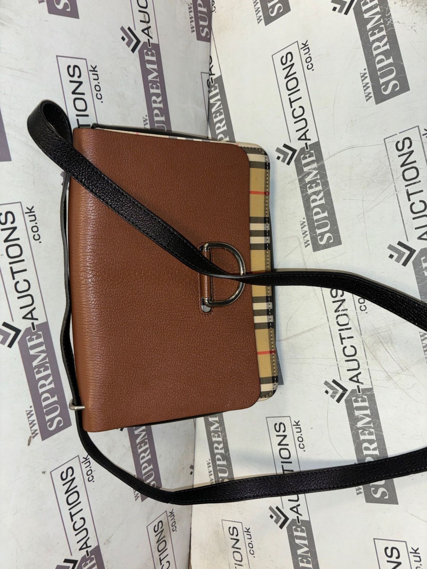 Genuine Burberry Envelope Cross Body Check Detail cross body bag. 27x20cm.