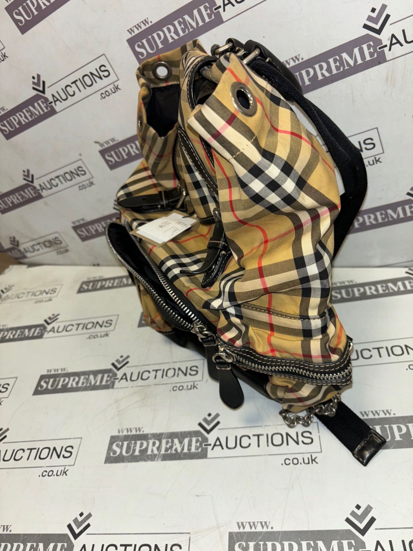 Genuine Burberry London Vintage Check Beige Rucksack Backpack - Image 5 of 9