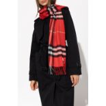 Genuine Burberry Red/Blue Tartan Scarf with spots