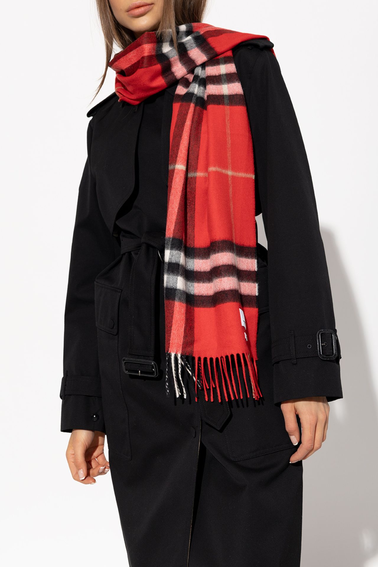 Genuine Burberry Red/Blue Tartan Scarf with spots