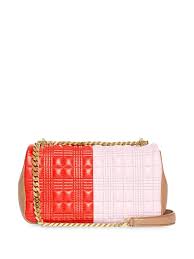 Genuine Burberry Quilted Tri-Tone Lola Bag- Red/Pink/Camel - Image 2 of 9