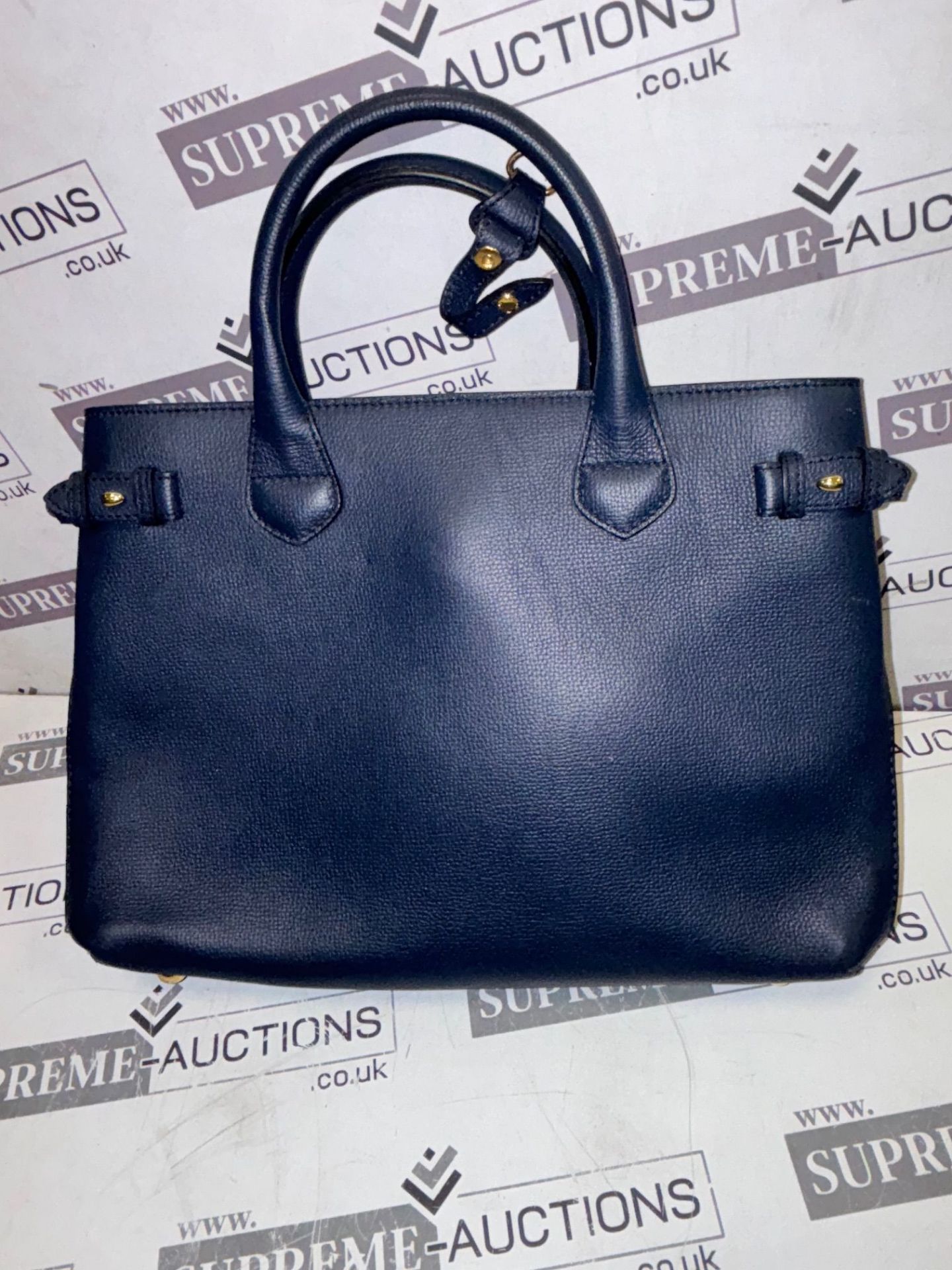 Genuine Burberry banner leather handbag Navy. (strap not included) - Image 6 of 12